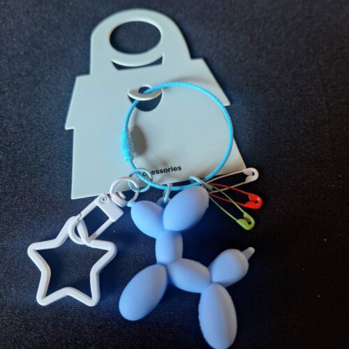 sleutelhanger ballonhondje blauw