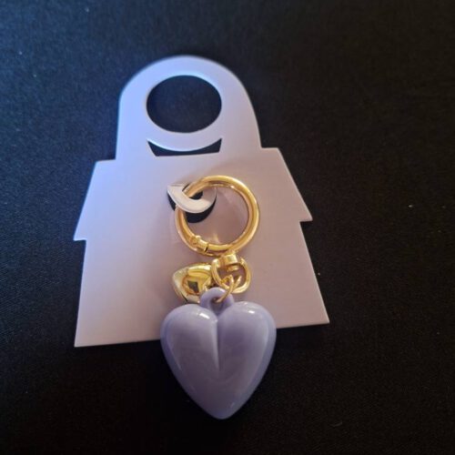 sleutelhanger paars hart