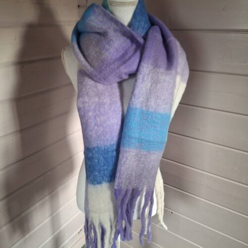 sjaal paars blauw